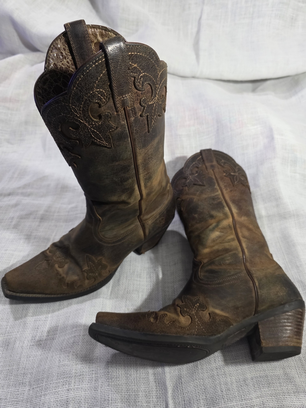 Ariat 10014133 Distressed Brown Leather Western Cowboy Boots Women's 9B - Picture 2 of 10